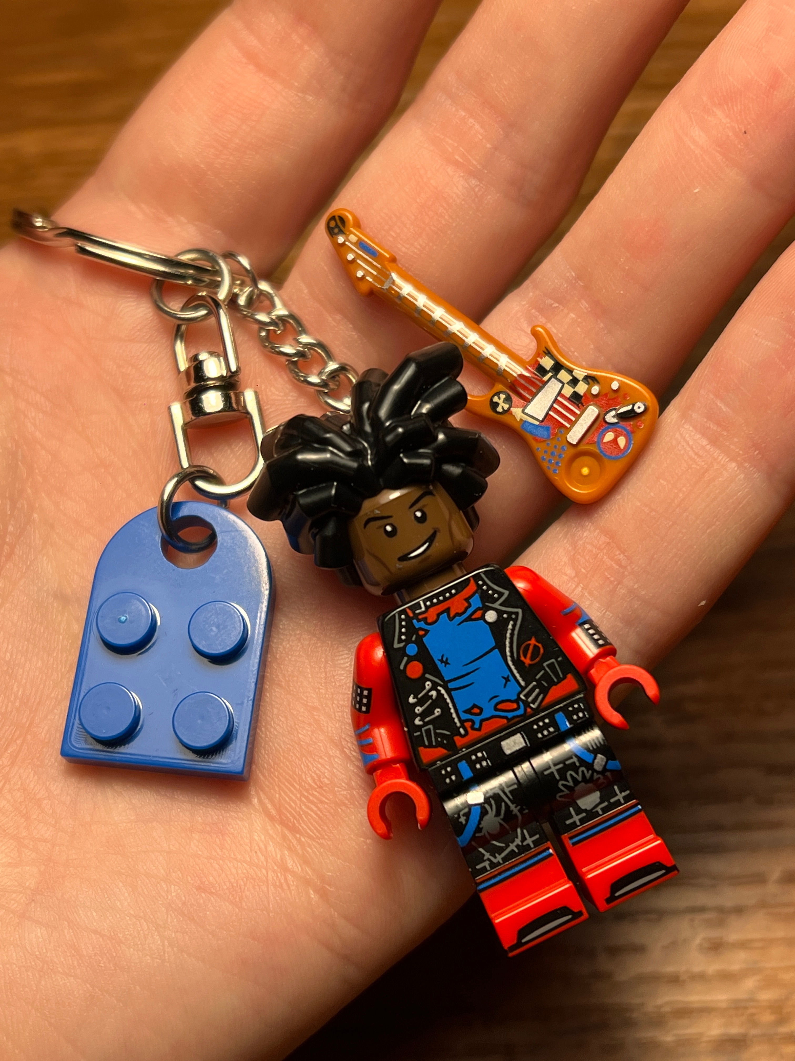 Spider Man: Hobbie Brown (Spider Punk) LEGO minifigure keychain