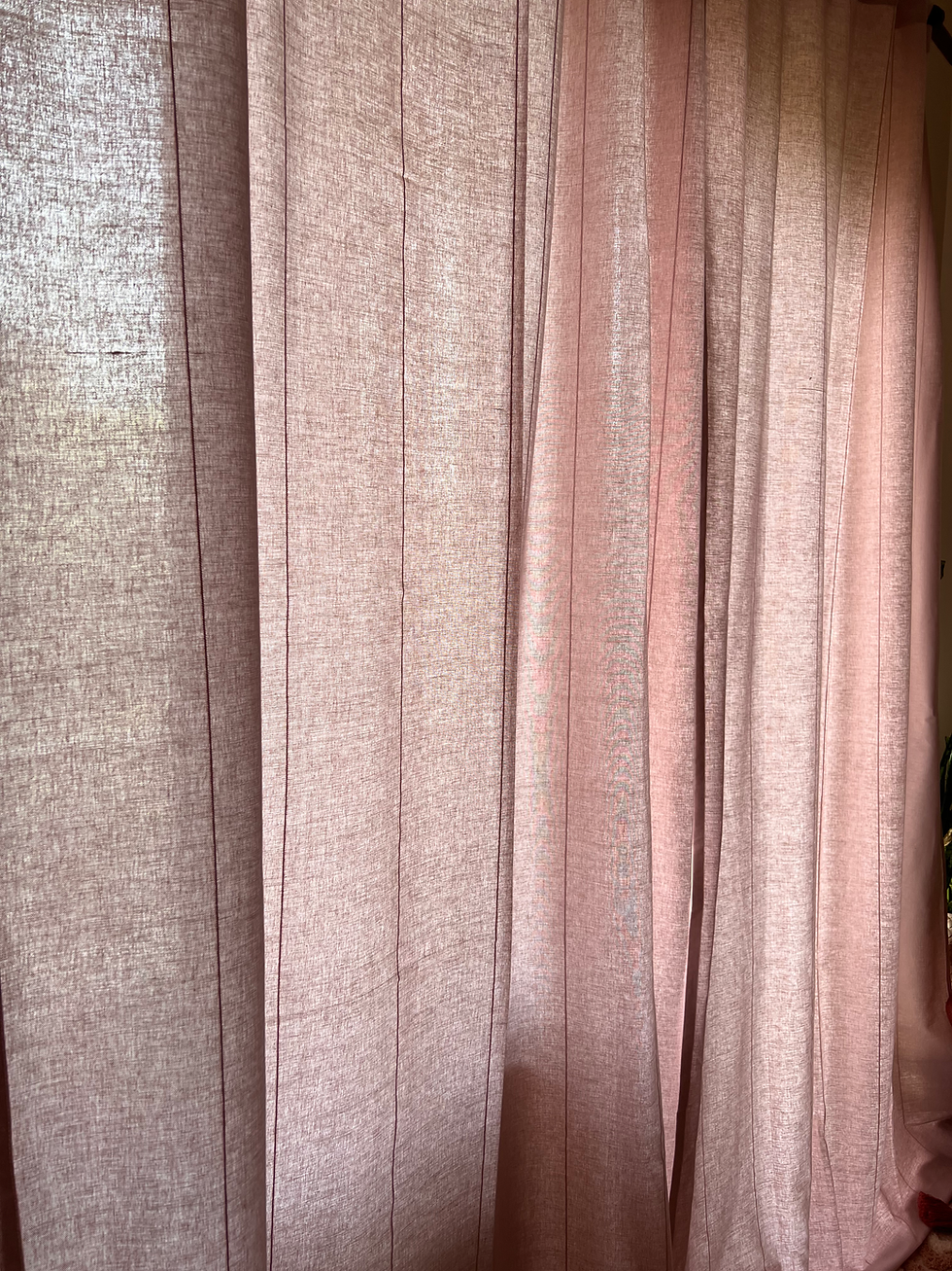 Thumbnail: 9’ Blush pink cotton curtain 