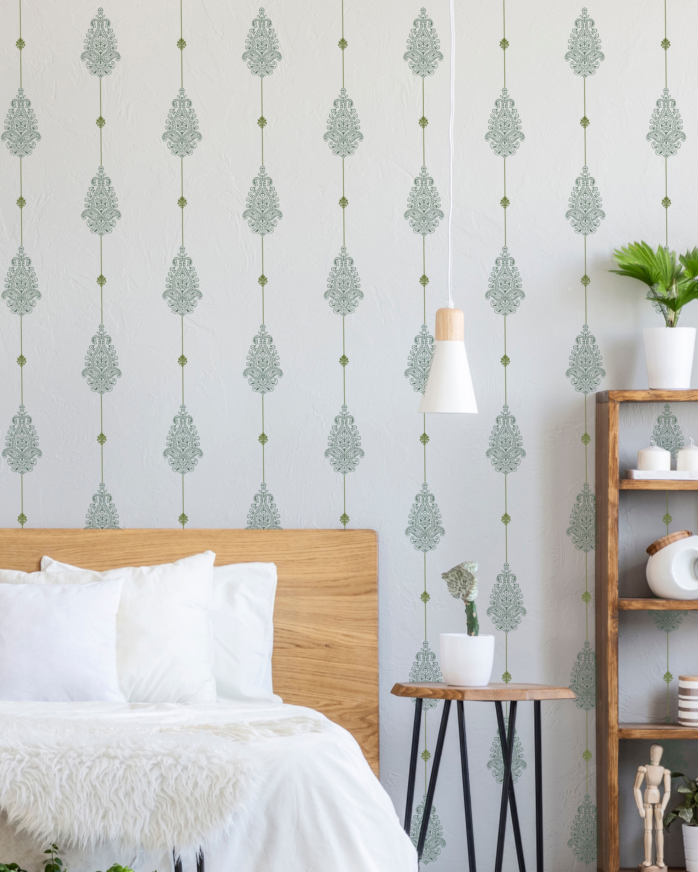 DIY Vintage Paisley Buti Strip Wall Stickers