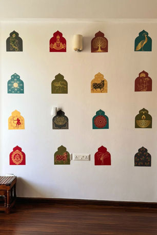 pichwai decor, pichwai print wall sticker, diwali decoration, diwalidecor, festive decor