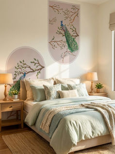wall decor, peacock wall stickers, traditional indian decor