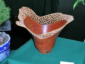 Pierced Form Plum Wood