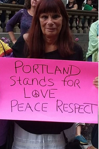 Lisa Stiller at Portland, OR rally