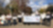 peace vigil with signs against war, bombs and arms race