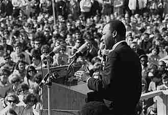 Martin Luther King, Jr. at anti-Vietnam War rally