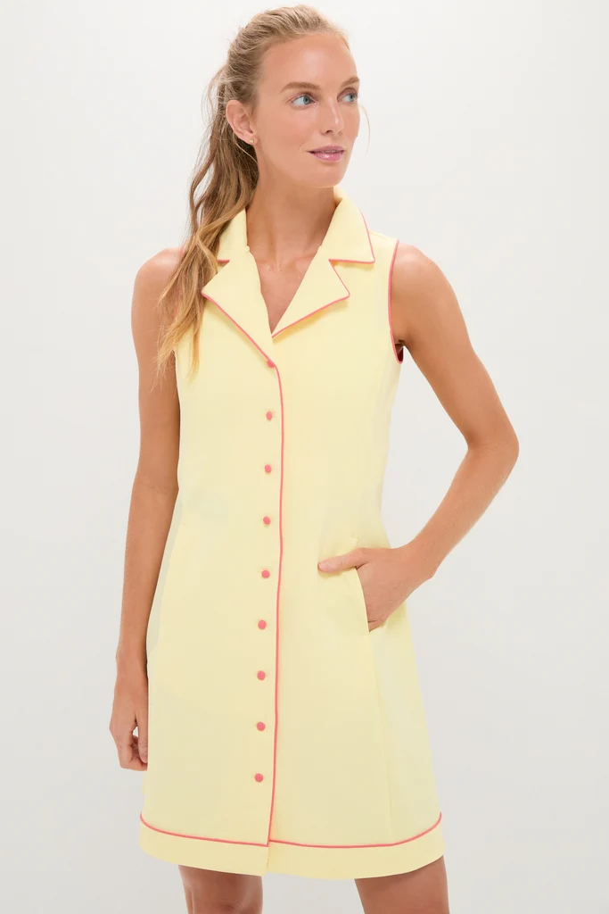 Tuckernuck Lemon Yellow Georgia Golf Dress