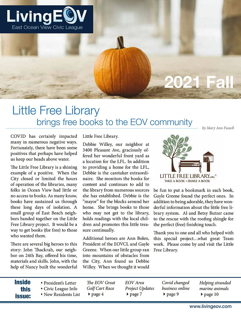 Community Fall Newsletter Fall 2021 Newsletter