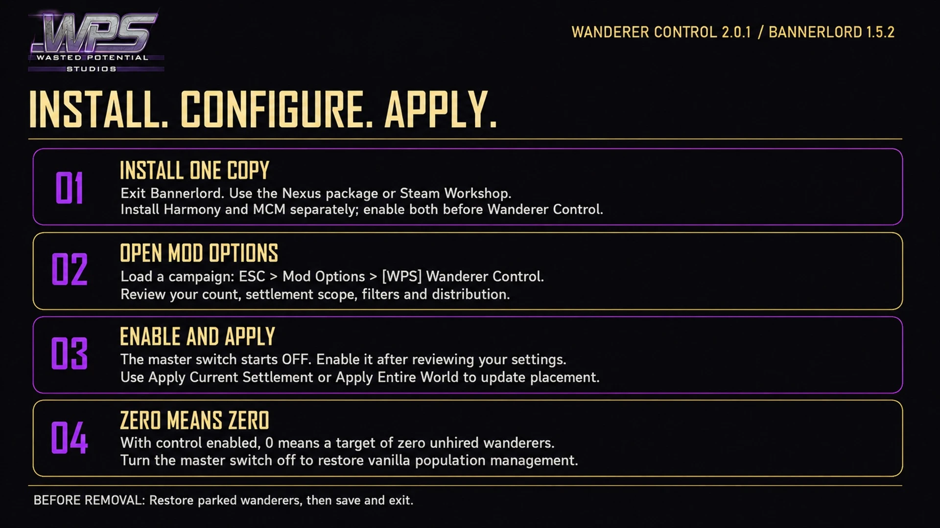 Wanderer Control 2.0.1 - Installation