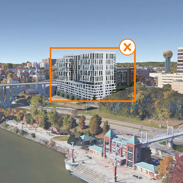 16-story riverside apartment tower