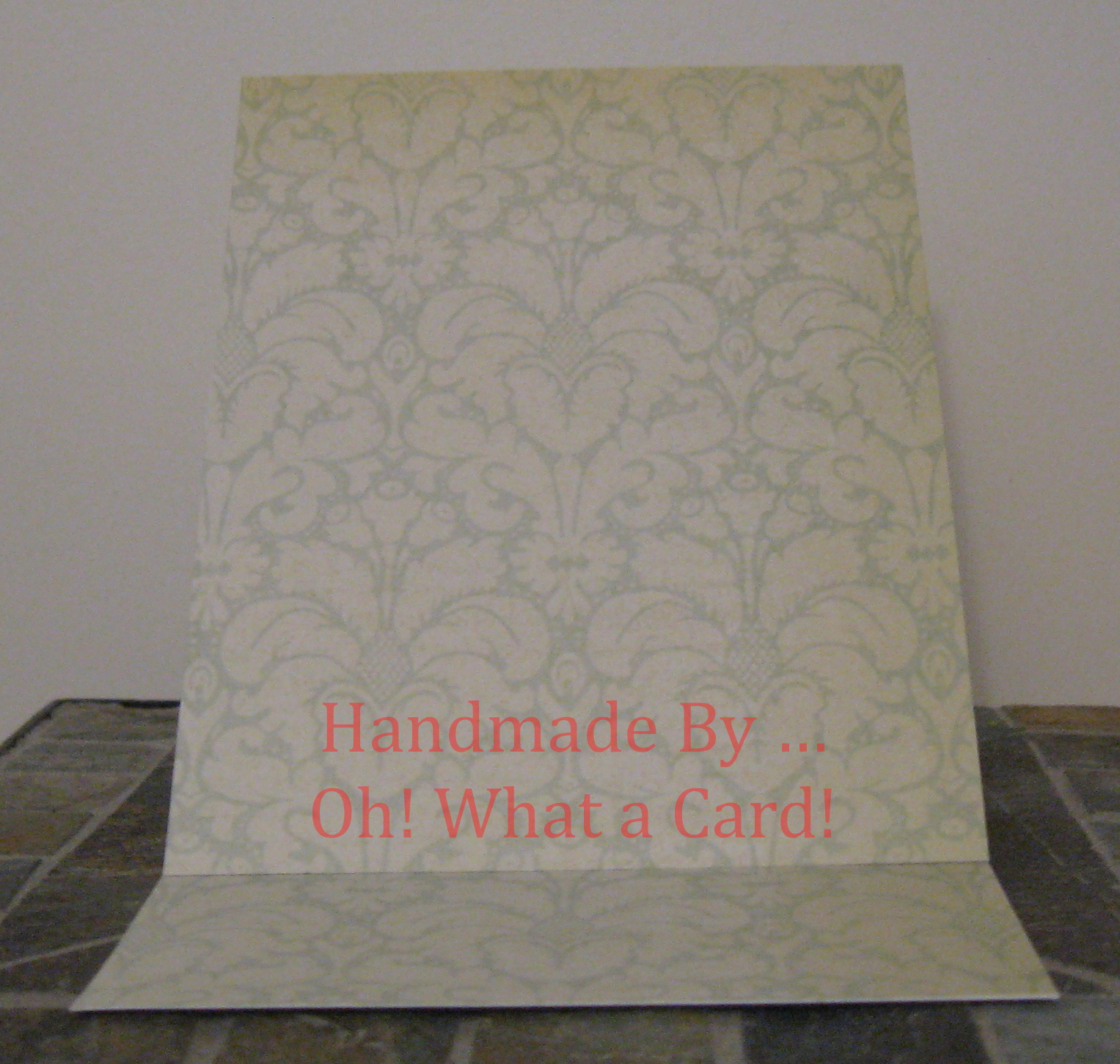 Blank Light Blue Flowers Mantle Display Card