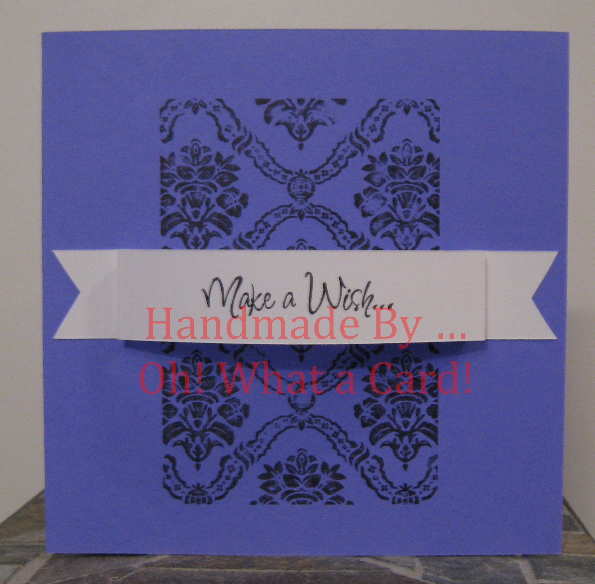 Make a Wish Damask - Purple Card