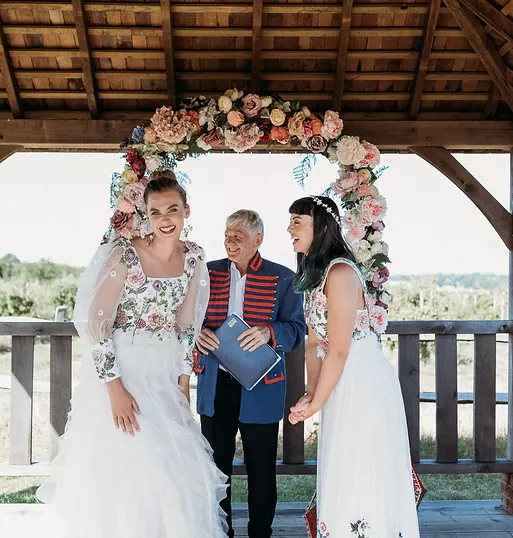 Faux floral arch to hire for your Ceremony from Chirpee Flowers