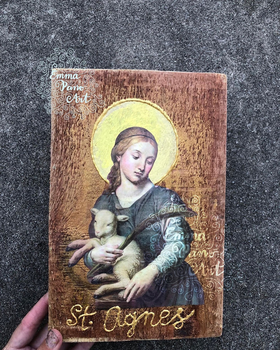 Thumbnail: Saint Agnes Wooden Wall Hanging