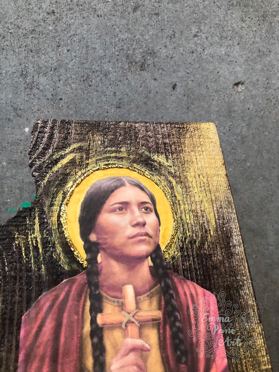 Thumbnail: St. Kateri Tekakwitha Wooden Wall Piece