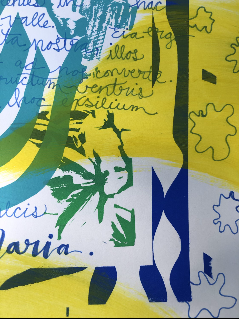 Thumbnail: Salve Regina Sunshine Yellow Print