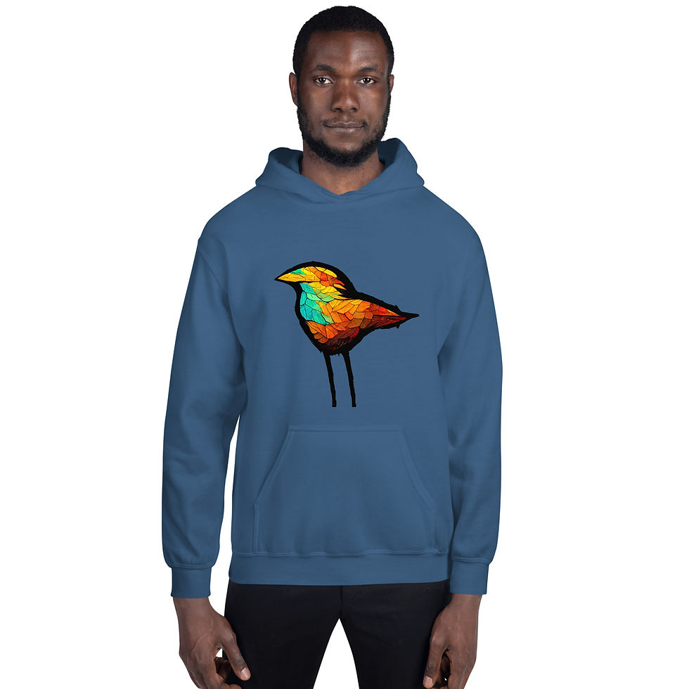 Thumbnail: STAINED GLASS BIRD Unisex Hoodie