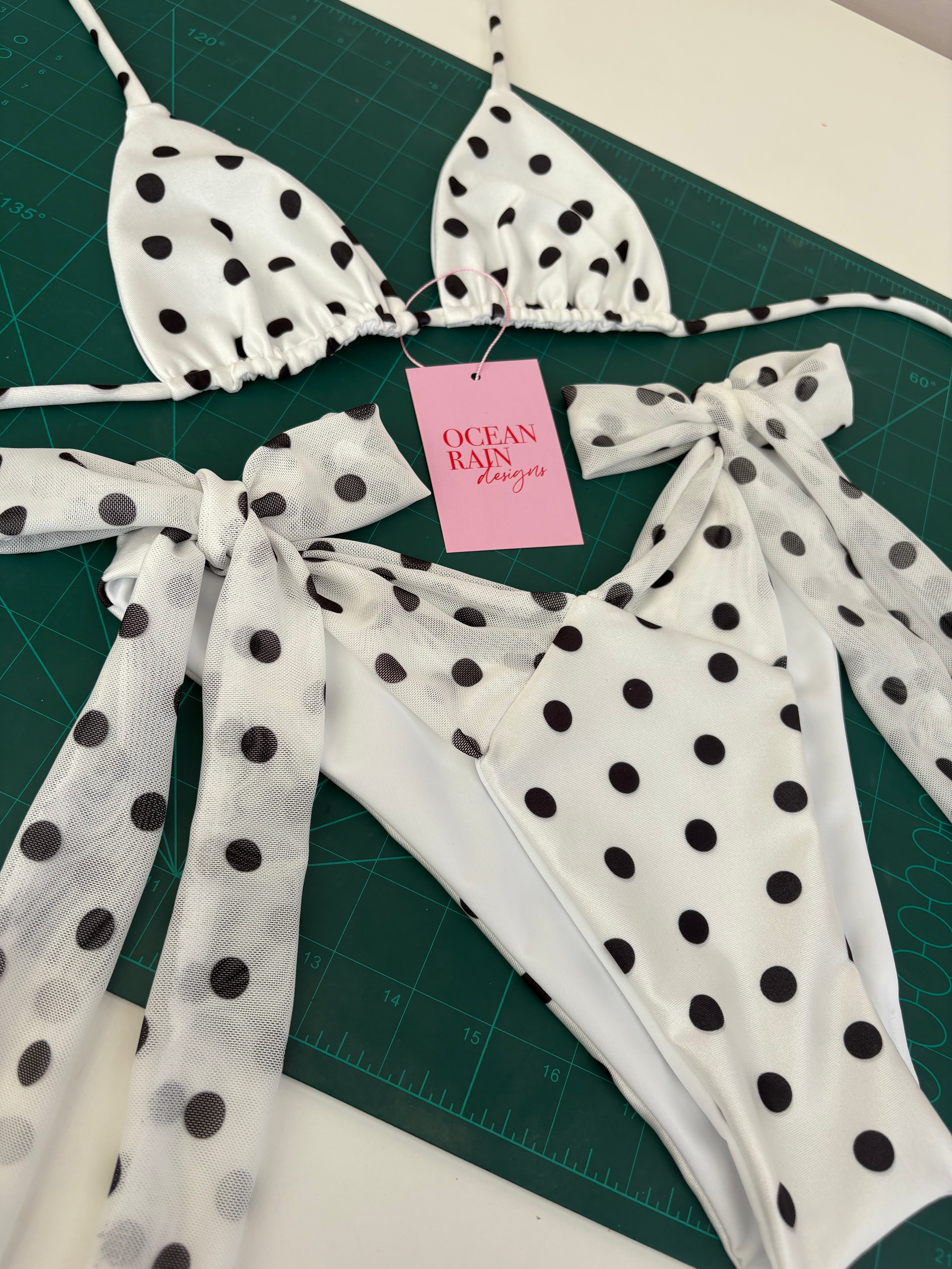 Sydney Bikini in White Polka Dot 
