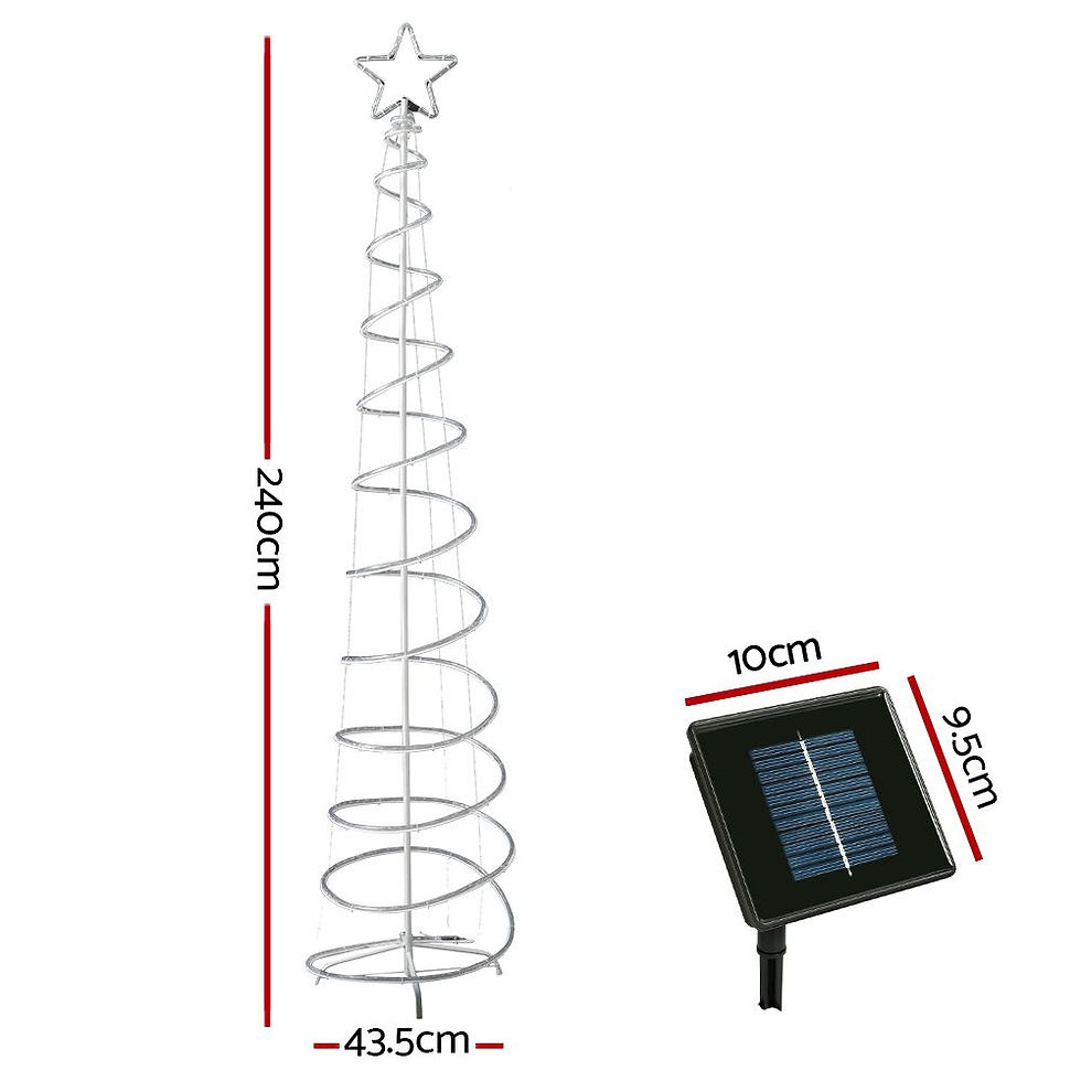 Thumbnail: 2.4M Christmas Tree LED Solar Motif Lights Jingle Jollys