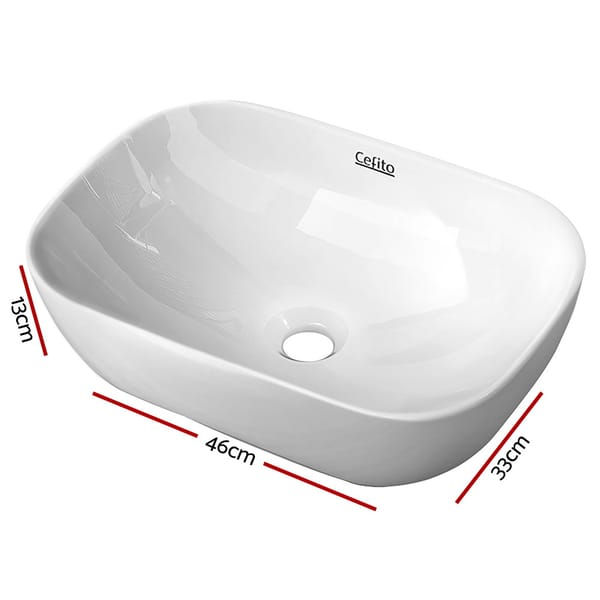 Thumbnail: Cefito Bathroom Basin Ceramic Vanity Sink Hand Wash Bowl 46x33cm