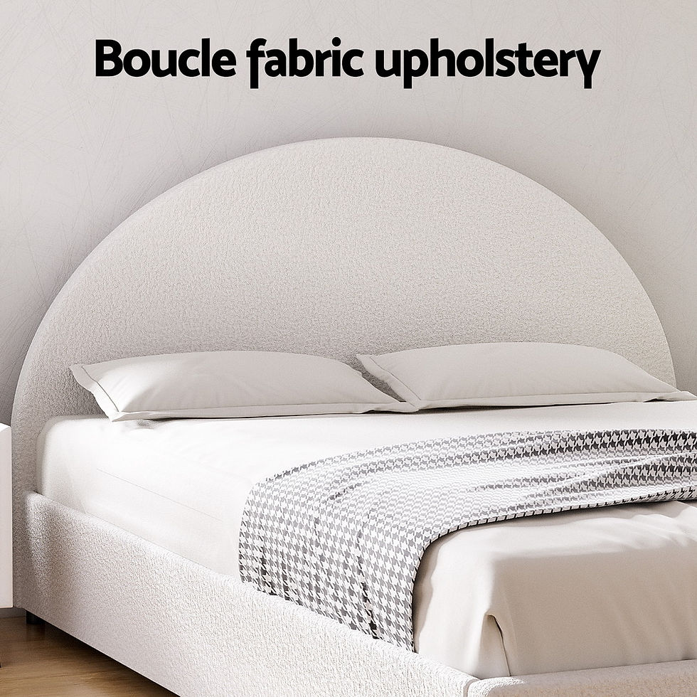 Thumbnail: Artiss Bed Frame Gas Lift Strorage Beds Base Boucle Fabric Queen ELLA