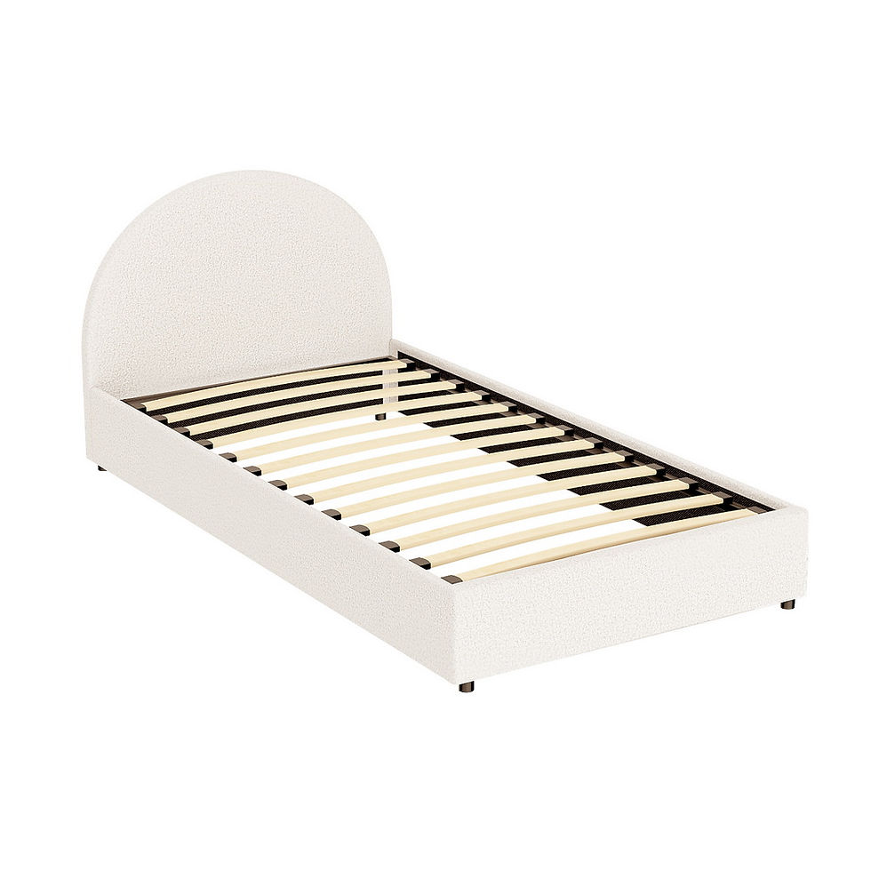 Thumbnail: Artiss Bed Frame Gas Lift Strorage Beds Base Boucle Fabric King Single ELLA
