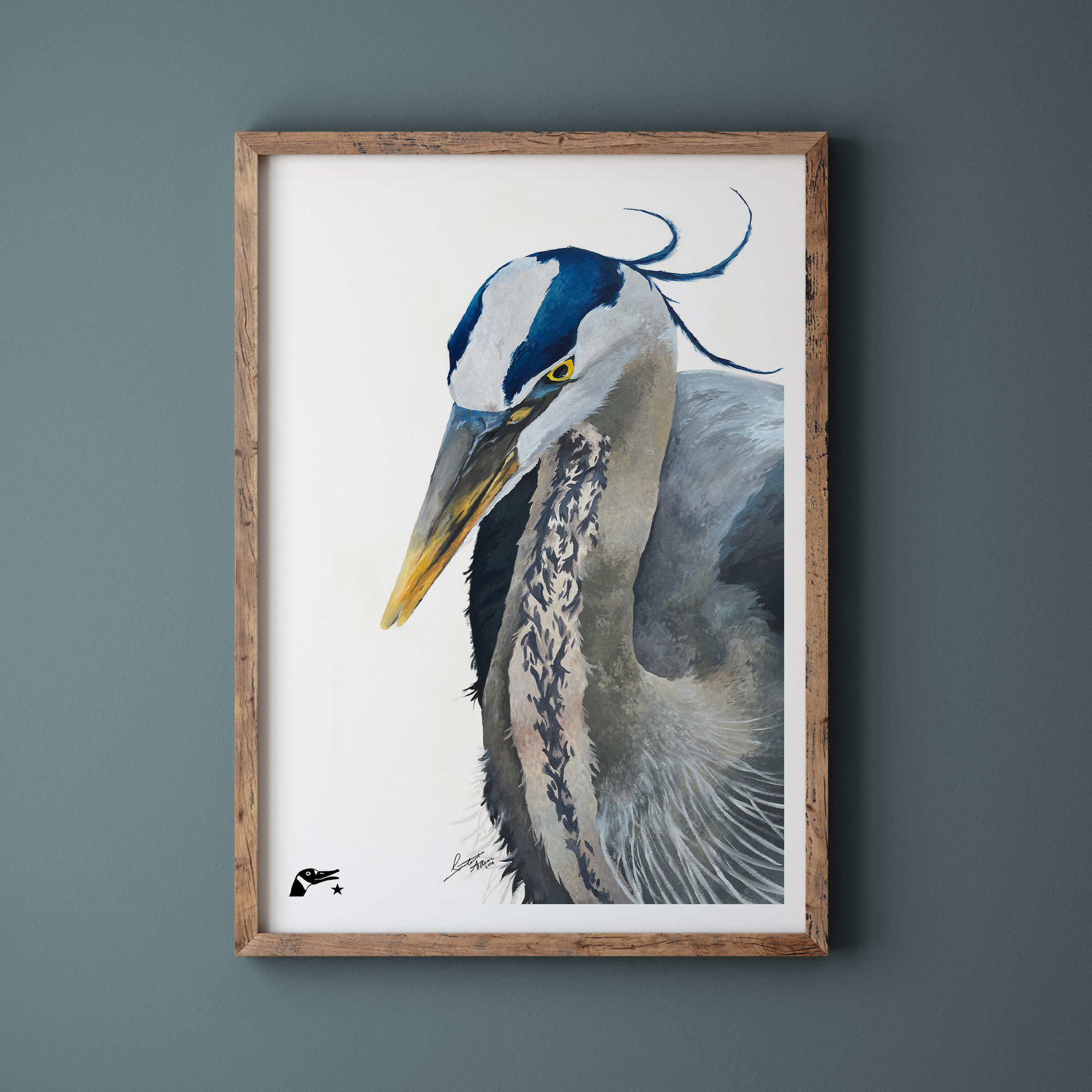 Heron Hues Print