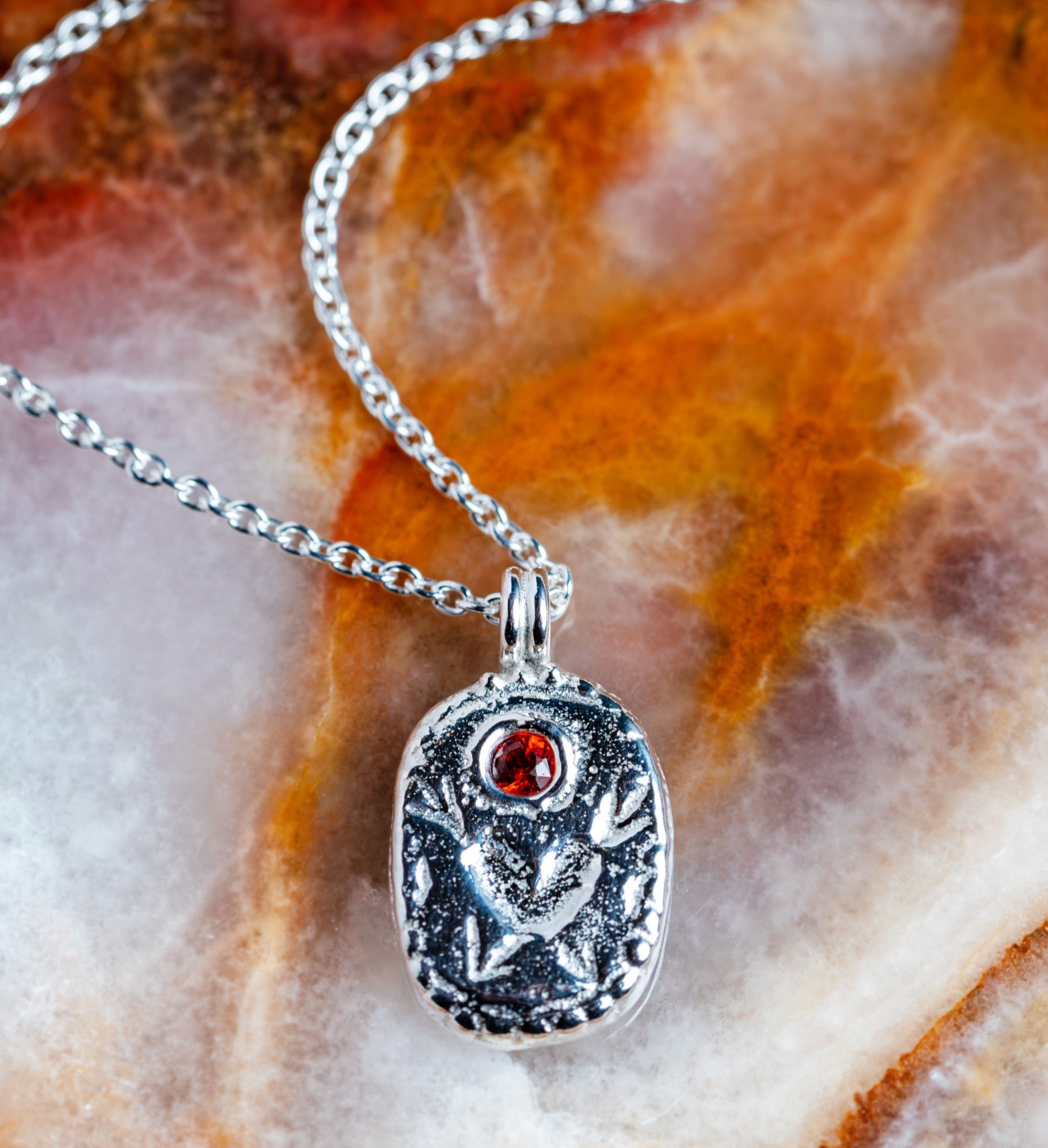 Heart & Arrows necklace (Red Sapphire)