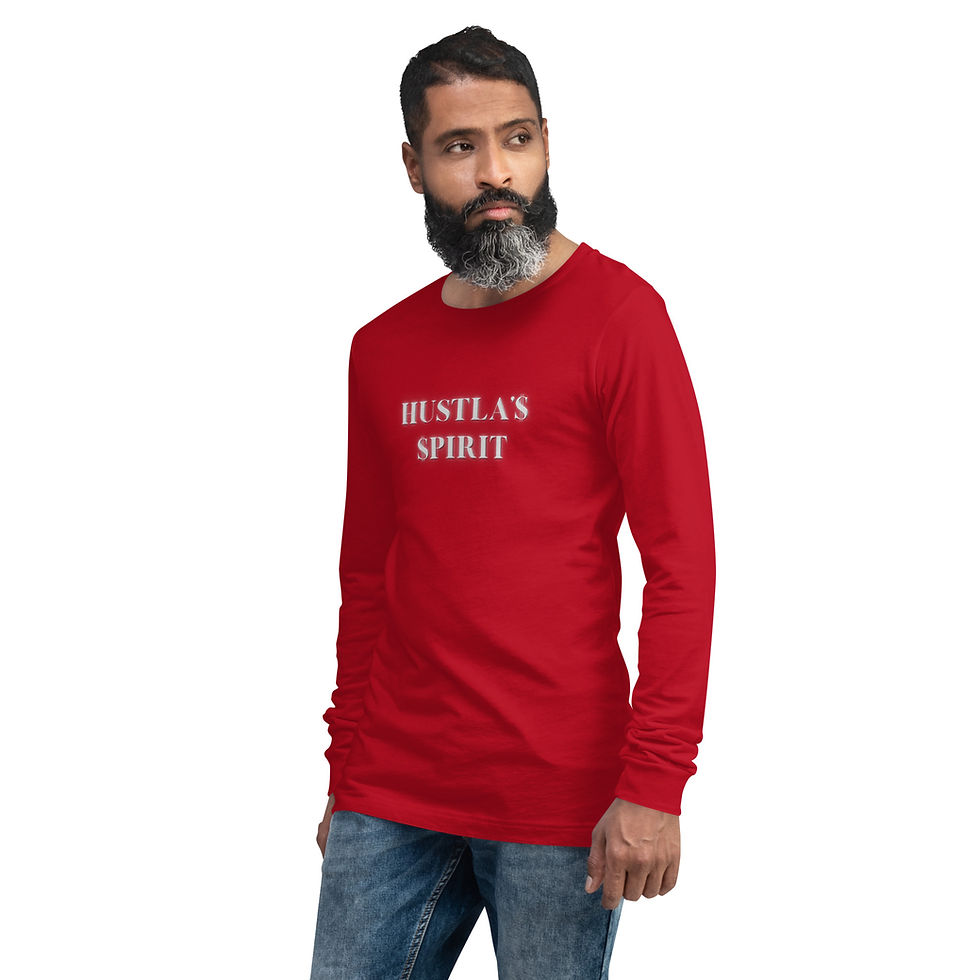 Thumbnail: Hustla'$ $pirit (Wht lettering) - Unisex Long Sleeve Tee