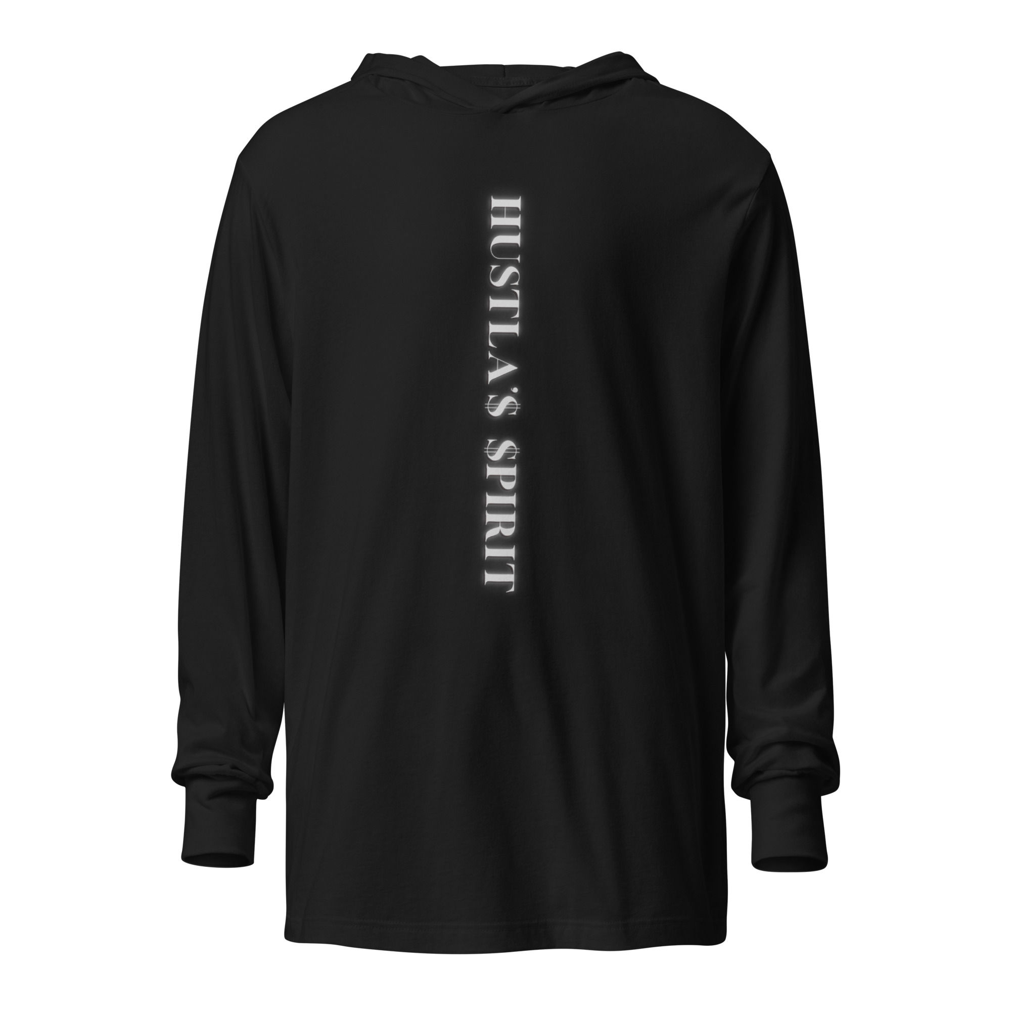 Hustla'$ $pirit Hooded long-sleeve tee (5 color options)