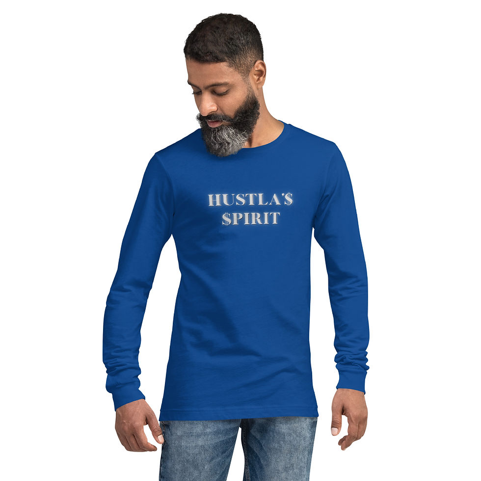 Thumbnail: Hustla'$ $pirit (Wht lettering) - Unisex Long Sleeve Tee