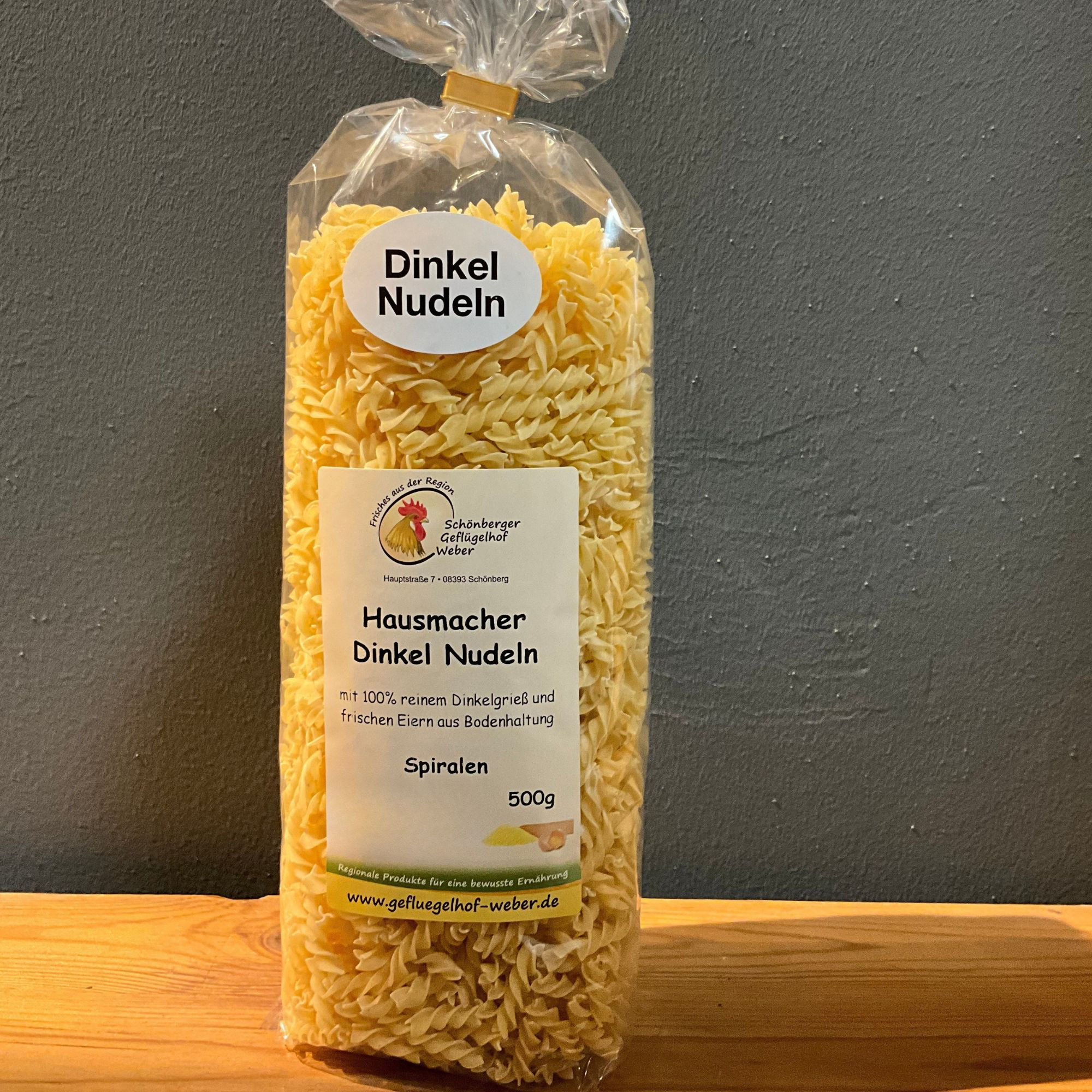 Dinkel Spiralen hell Nudeln von Schönberger Geflügelhof Weber