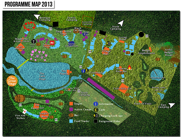 programme map 2013 secret garden party
