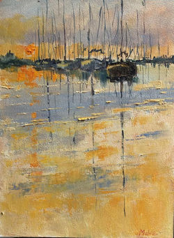 Zonsondergang in de haven