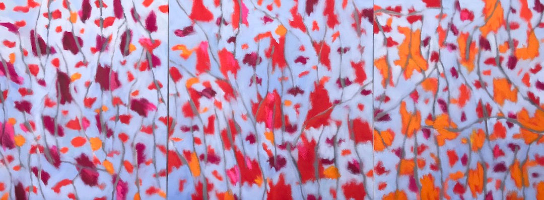 Marshall Noice | Through Ginalla Maples | Oil on Canvas | 24x60" Triptych