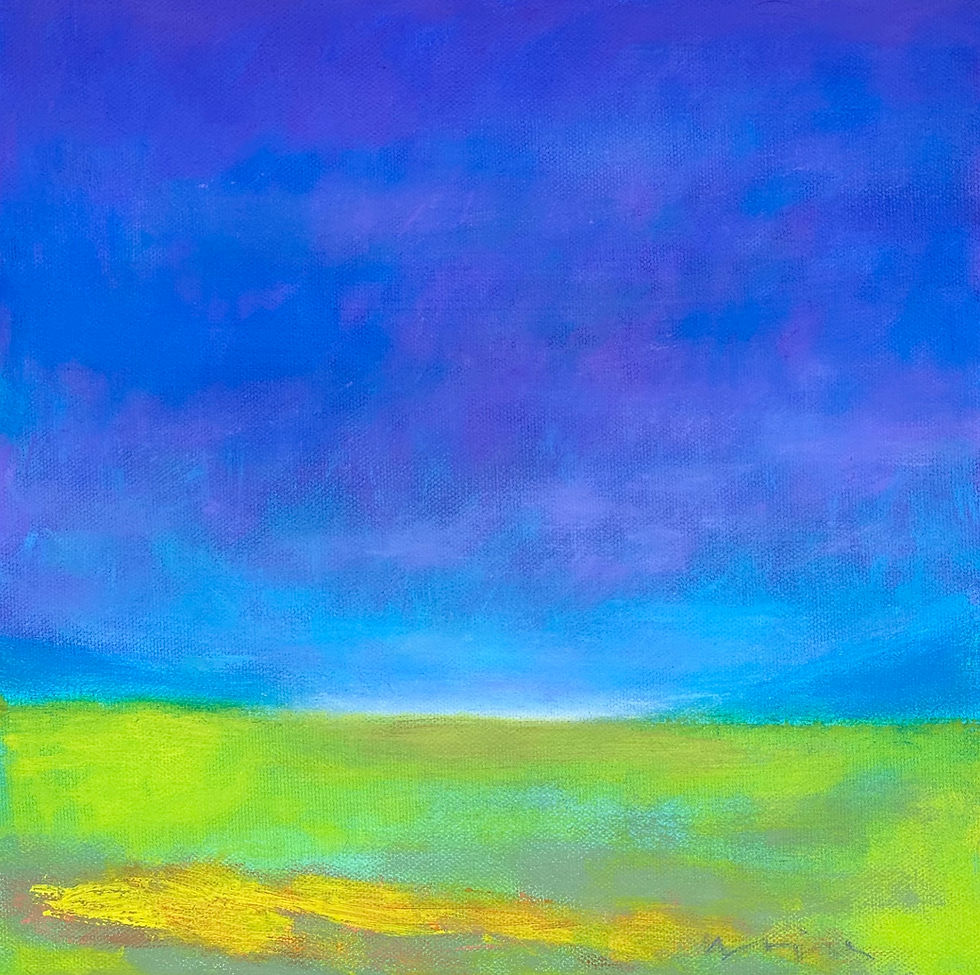Marshall Noice | Two Blue Hills | Oil on Canvas | 12x12"