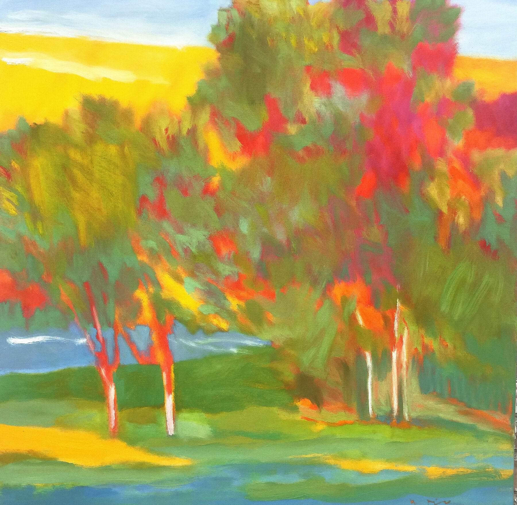 Marshall Noice | Blue Water Shoreline | Oil on Canvas | 36x36" | 6,300.