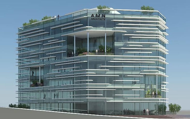 פרויאקט חדששל משרדים למכירה בחיפה , בתהליך בנייה מתקדם באזור חיפה מבנה של 7 קומות של משרדים ומסחר ליד מנהרות הכרמל