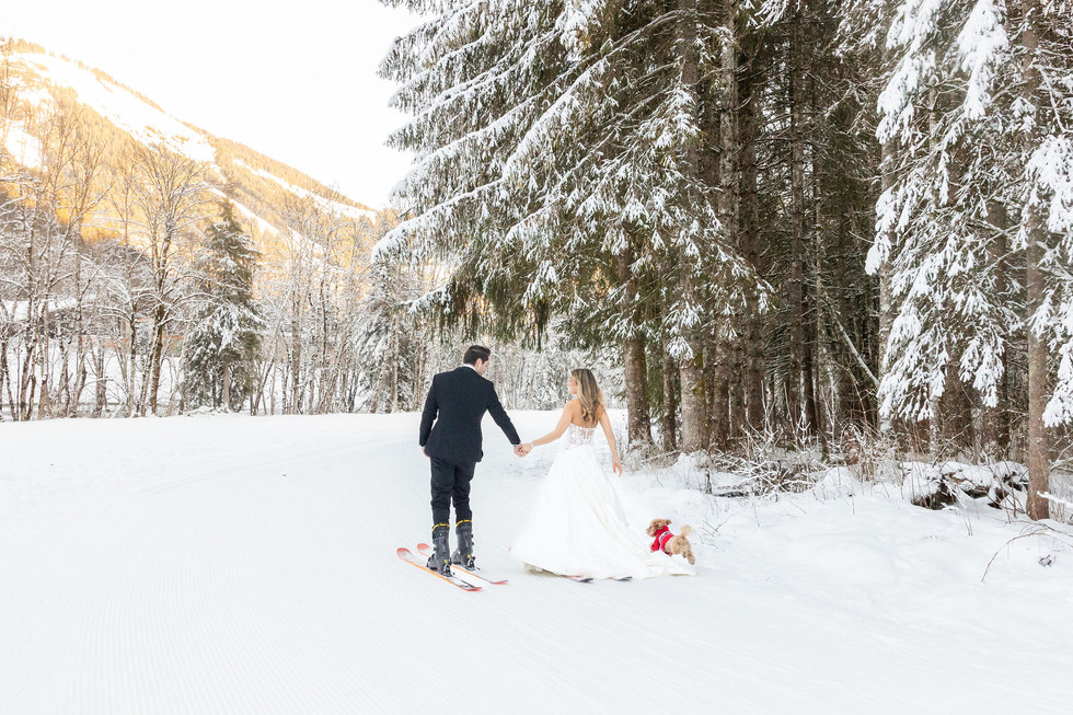 mariage à ski à Châtel dans les Alpes françaises