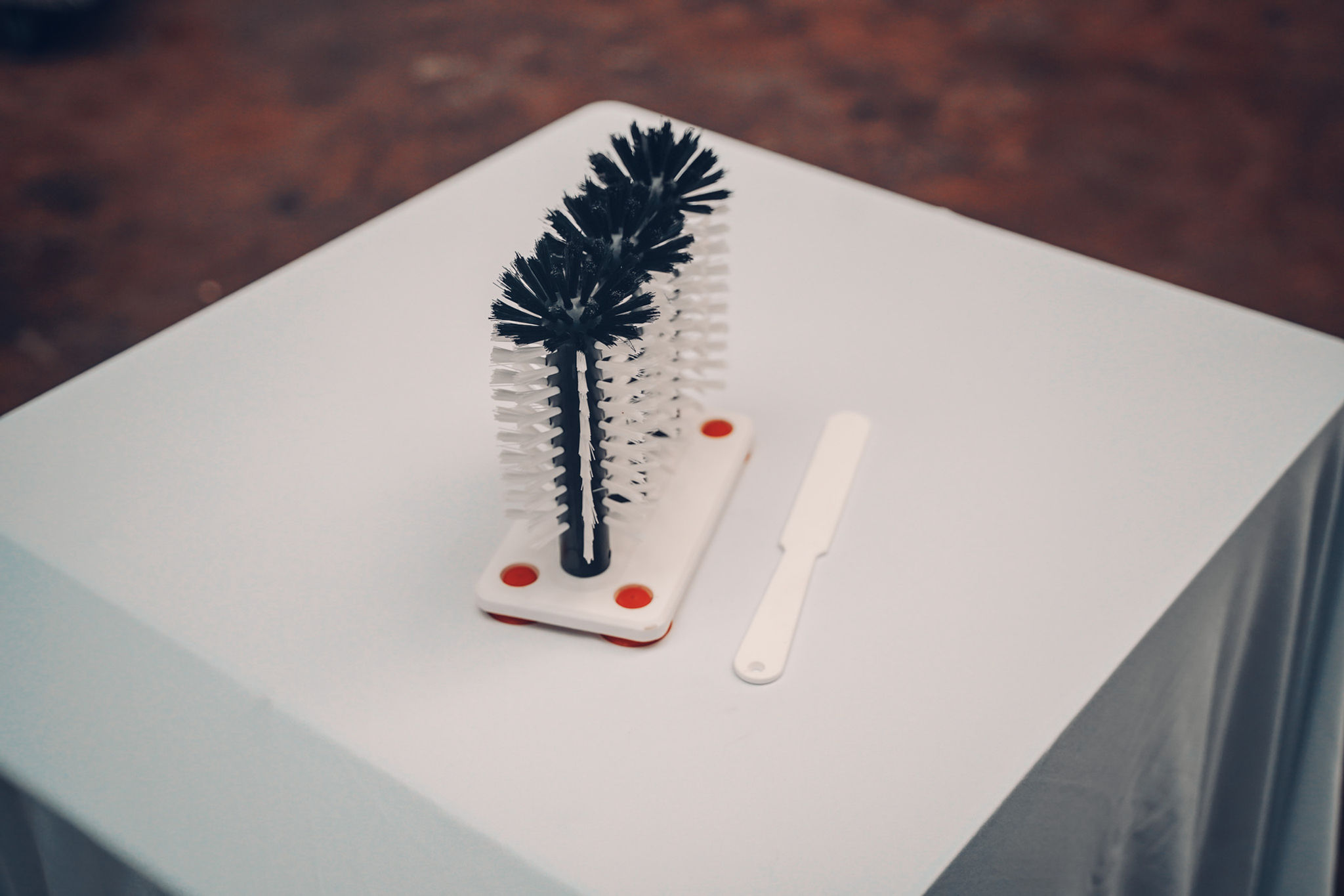 Glazenspoelborstel + Afschuimspatel