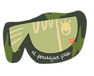Autocollant illustré de poisson vert créé par L'introvertie