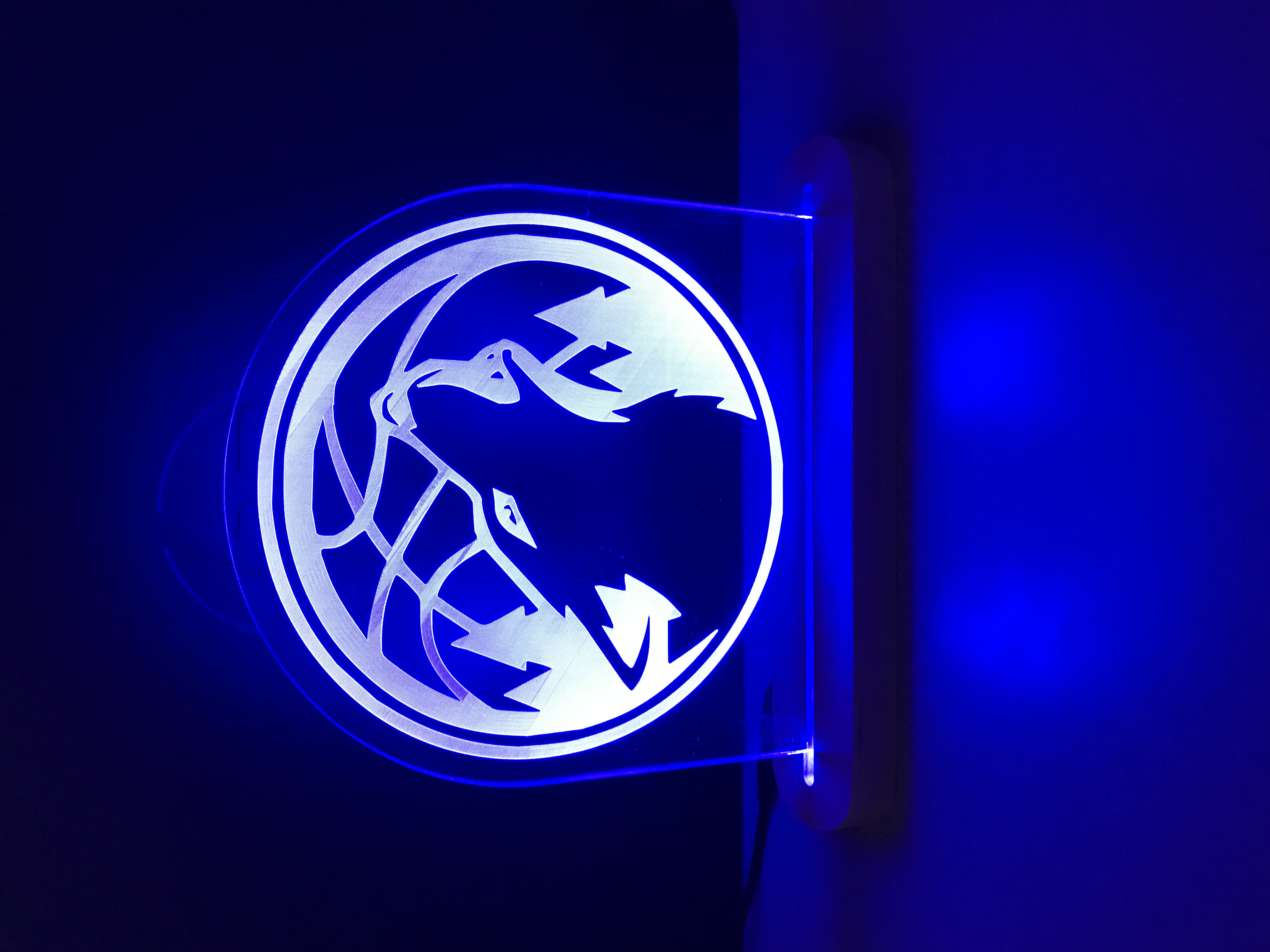 Etched Glass Timberwolves Plaque