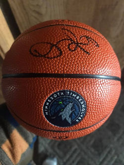 MN Timberwolves Mini Basketball Autographed by D'Angelo Russell