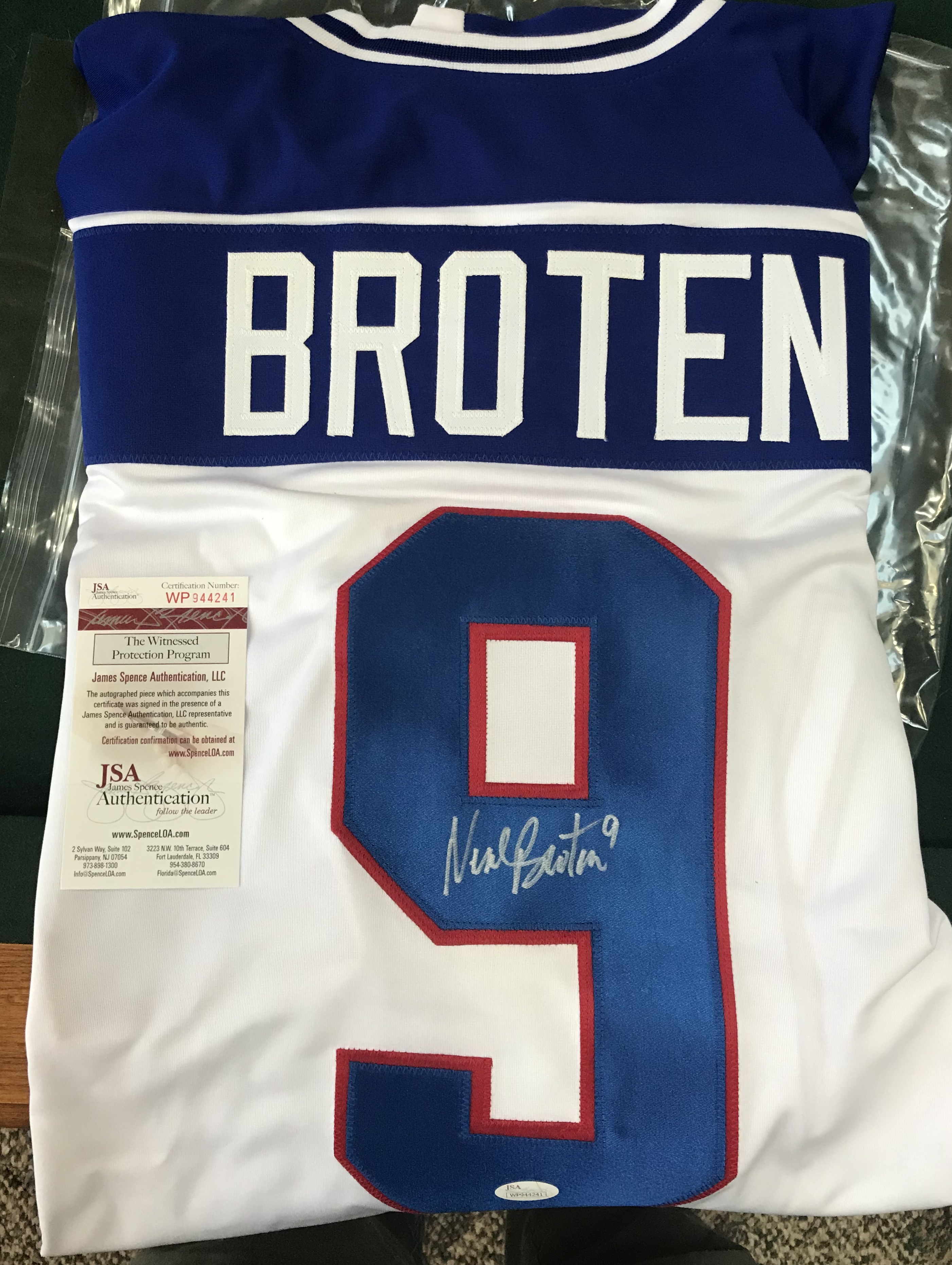 Neil Broten Autographed USA Jersey