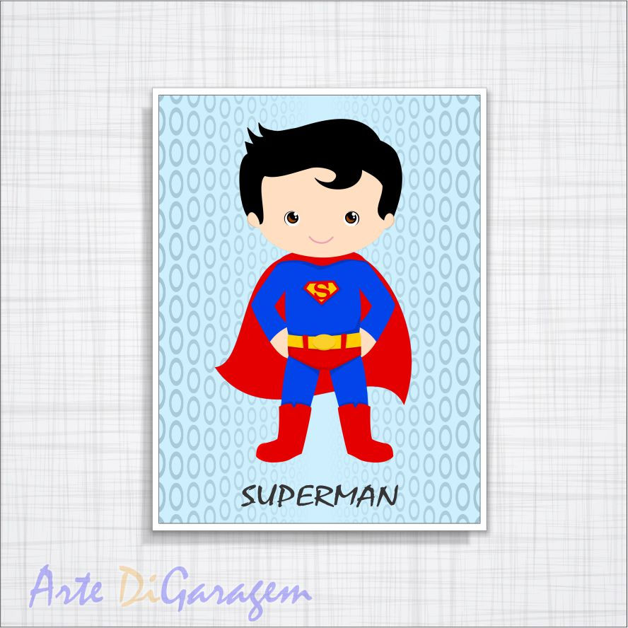 Miniatura: Quadro decorativo infantil herois meninos