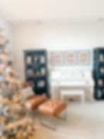 flocked christmas tree formal living room piano room