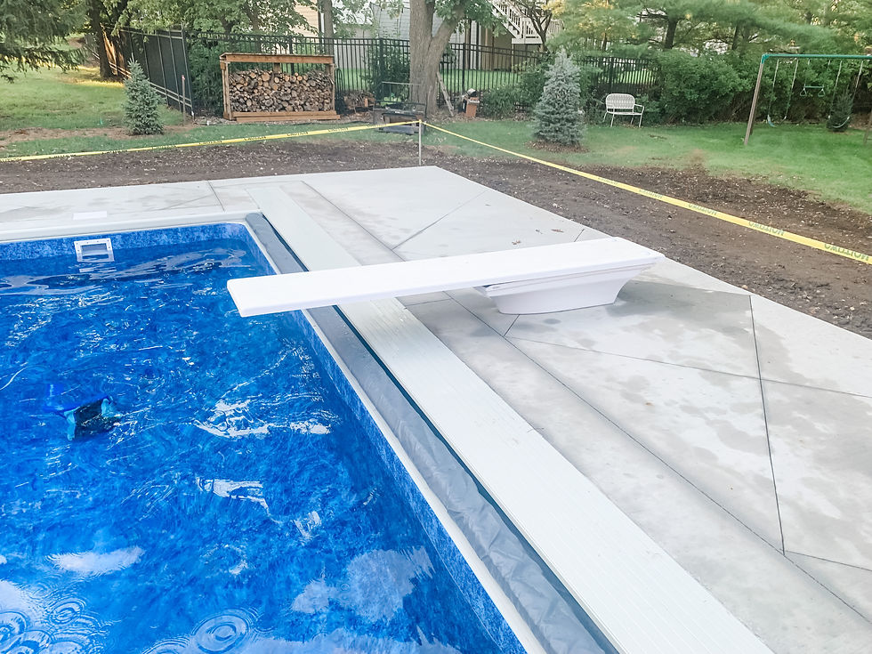 diving board install in vinyl liner pool