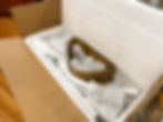 Box of chandelier parts