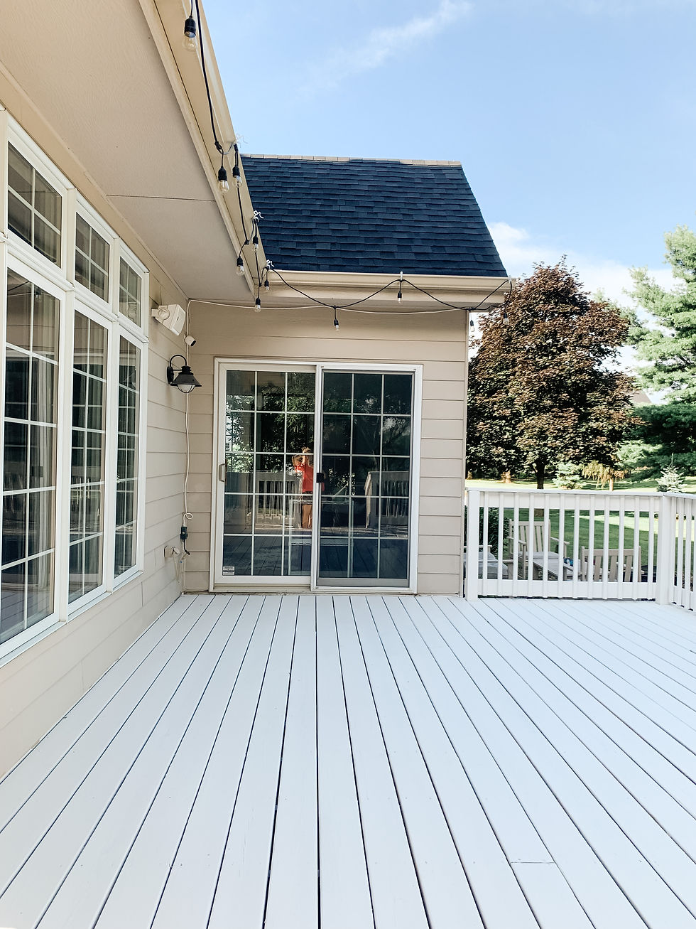 white painted deck