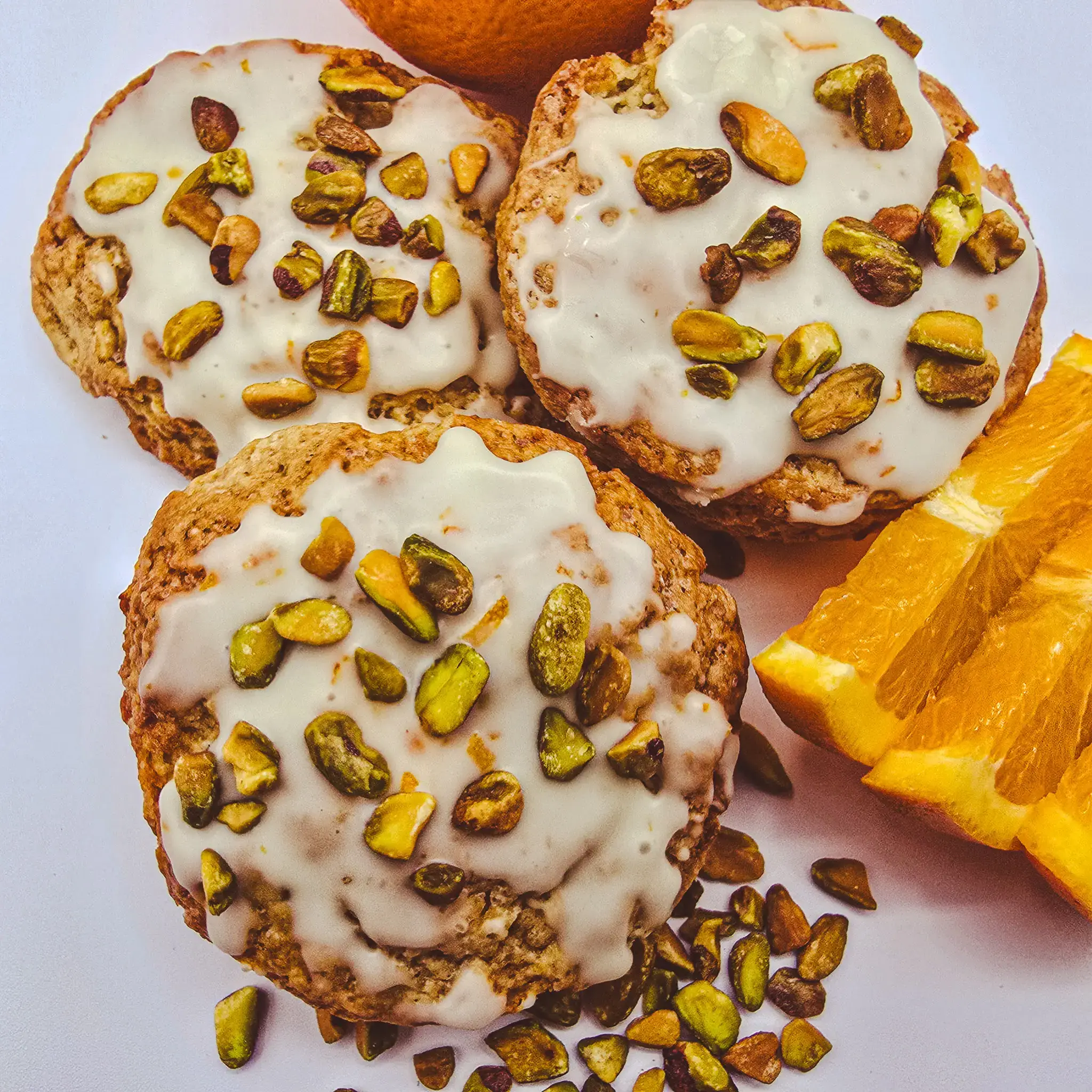 Orange Blossom scone with orange slices