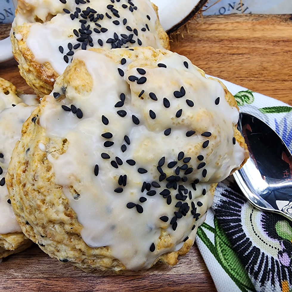 Black sesame coconut scone